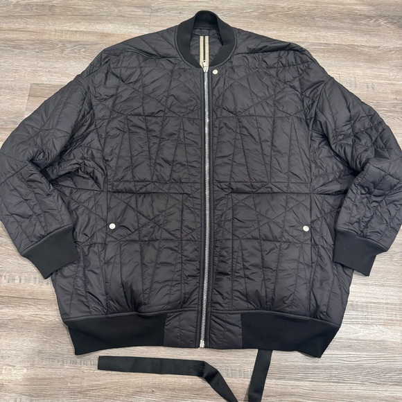 Rick Owens DRKSHDW Cappotto Imbottito Jumbo Flight DU02A3977 Black Quilted Coat - Picture 2 of 11